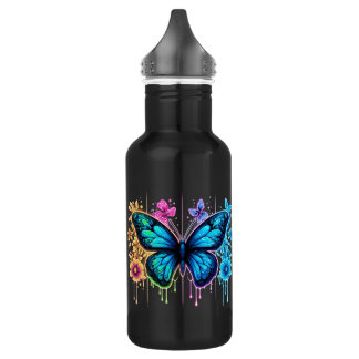 Dreamy Gradient Wings: Ein Schmetterling in Pastel Edelstahlflasche