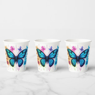 Dreamy Gradient Wings: Ein Schmetterling in Pastel Pappbecher