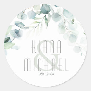 Dreamy Green Wedding Green/Blue V2 ID817 Runder Aufkleber