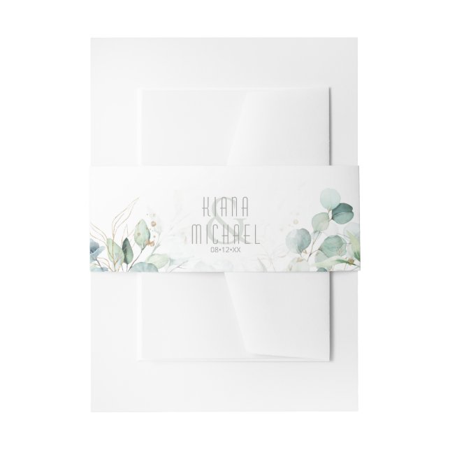 Dreamy Green Wedding V1 Green/Blue ID817 Einladungsbanderole (Vorderseite Beispiel)
