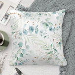 Dreamy Greenery Pattern Blue/Green ID817 Kissen<br><div class="desc">Delicate, nature inspired greenery arrangements including blue gum eucalyptus with splashes of gold and gold leaf outlines, along with unique design layouts make this an exciting collection, especially for spring weddings. The throw pillow shown here features a seamless, lush foliage pattern. View the collection link on this page to see...</div>