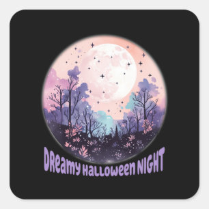 Dreamy Halloween Night Quadratischer Aufkleber