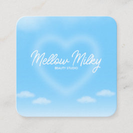 Dreamy Heart Cloud Sky Quadratische Visitenkarte