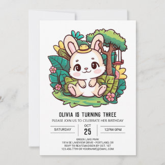 Dreamy Hübsch Bunny Digital Geburtstag Einladung