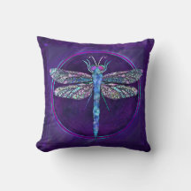 Dreamy Jewel Töne Dragonfly Square Kissen