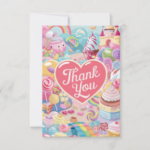 Dreamy Joli carte de remerciements Candyland