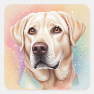 Dreamy Labrador Retriever Magisches Portrait Quadratischer Aufkleber