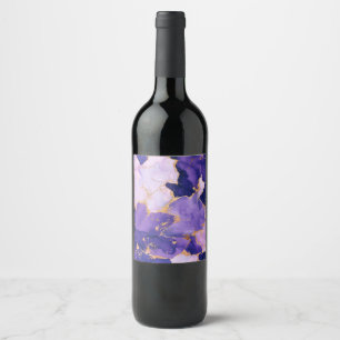 Dreamy Lavender Alkohol Tinten und Gold Weinetikett