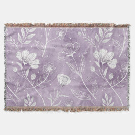 Dreamy Lavender Floral Throw Blanket Decke