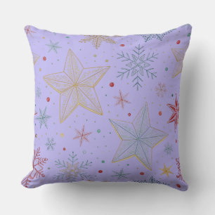 "Dreamy Lavender Large Star Pattern Throw Kissen