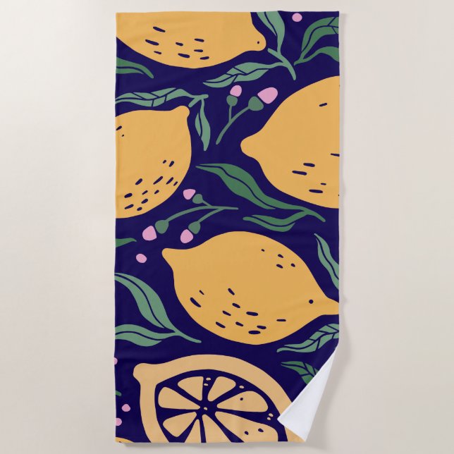 Dreamy Lemons Strandtuch (Vorderseite)