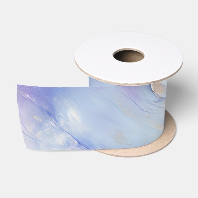Dreamy Lila Blue Mist Gold Pearl Satinband (Spule)