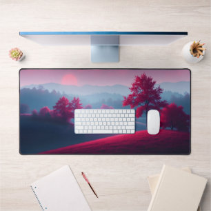 Dreamy Lila Fall Forest Desk Mat - Mystical Autu Schreibtischunterlage