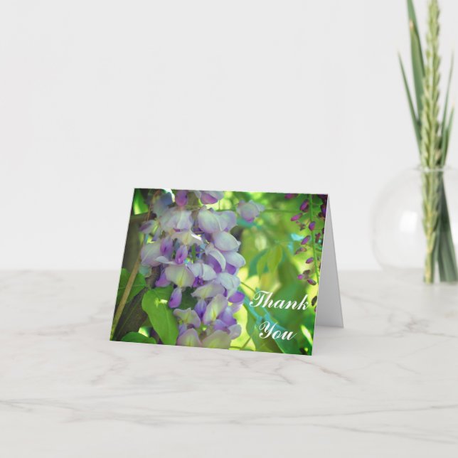 Dreamy Lila Wisteria Blume Danke Karte (Vorderseite)