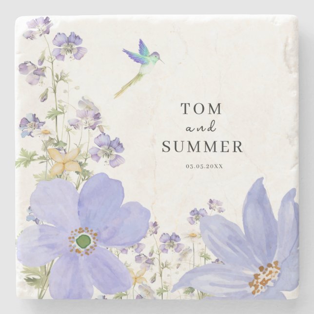 Dreamy Lilac Wedding Steinuntersetzer (Vorderseite)
