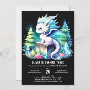 Dreamy Majestic Dragon Birthday Einladung