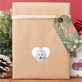 Dreamy Maltese Delightful Pup Herz-Aufkleber