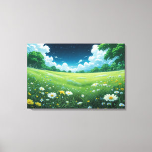 Dreamy Meadow Skies Canvas Print Leinwanddruck