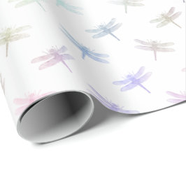 Dreamy Mint Aqua Lila Rosa Libellen Geschenkpapier