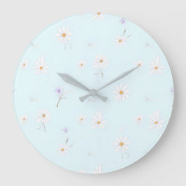 Dreamy Mint Meadow Große Wanduhr