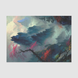 Dreamy Misty Mountain Landscape Tissue Paper Seidenpapier