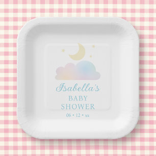 Dreamy Moon and Stars Cloud Nine Baby Dusche Pappteller