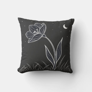 Dreamy Moonlit Blume Kunst, Dichtung und Musik Kissen