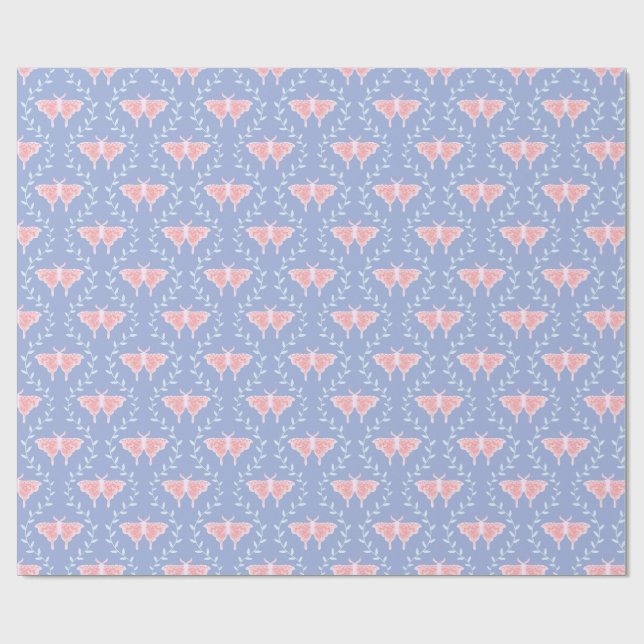 Dreamy Moth & Vine - Whimsikäre Natur Geschenkpapier (Flach)