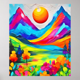 Dreamy Mountain Majestät Malerei Poster