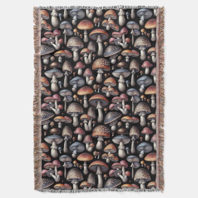 Dreamy Mushrooms Decke (Vorderseite Vertikal)