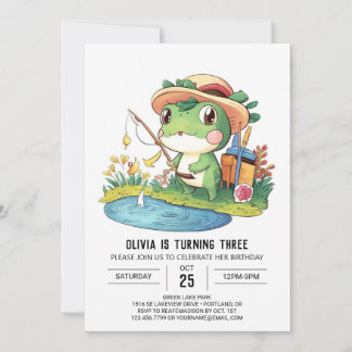 Dreamy Niedlich Frog Digital Geburtstag Einladung