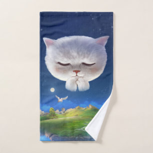 Dreamy Night Sky mit Cat Handtuch
