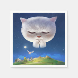 Dreamy Night Sky mit Cat Serviette
