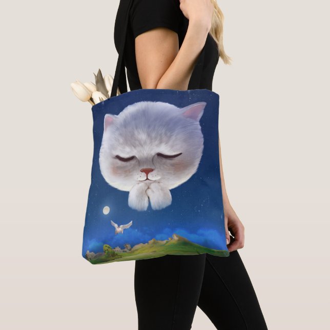Dreamy Night Sky mit Cat Tasche (Von Nahem)
