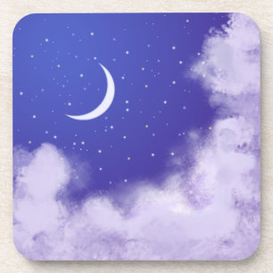 Dreamy Night Sky mit Crescent Moon Getränkeuntersetzer
