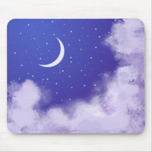 Dreamy Night Sky mit Crescent Moon Mousepad