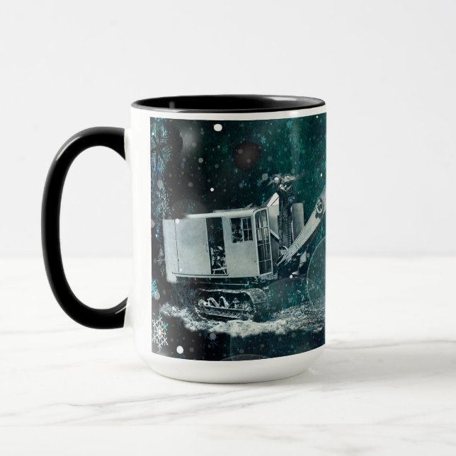 Dreamy Northwest Shovel Heavy Equipment Winter Tasse (Links)