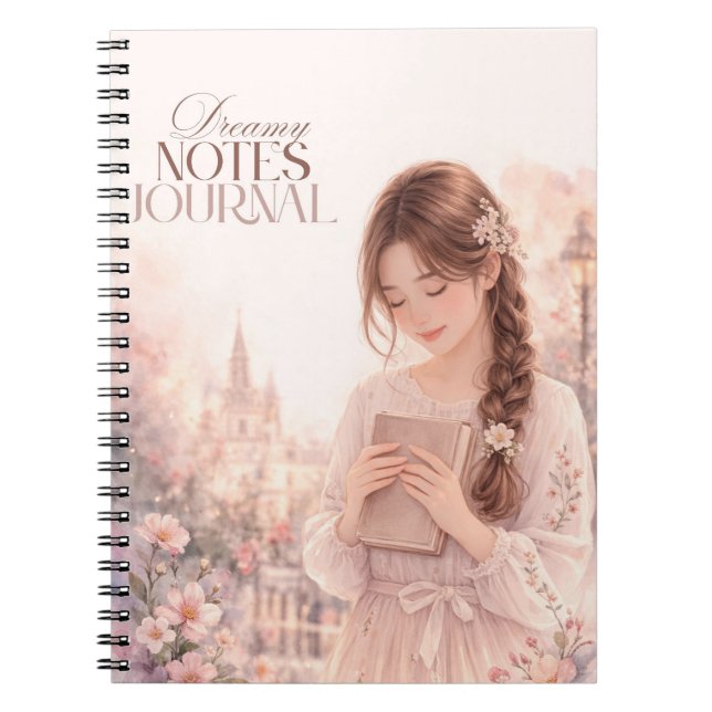 Dreamy Notes Journal –  floral giral notebook  Notizblock (Vorderseite)