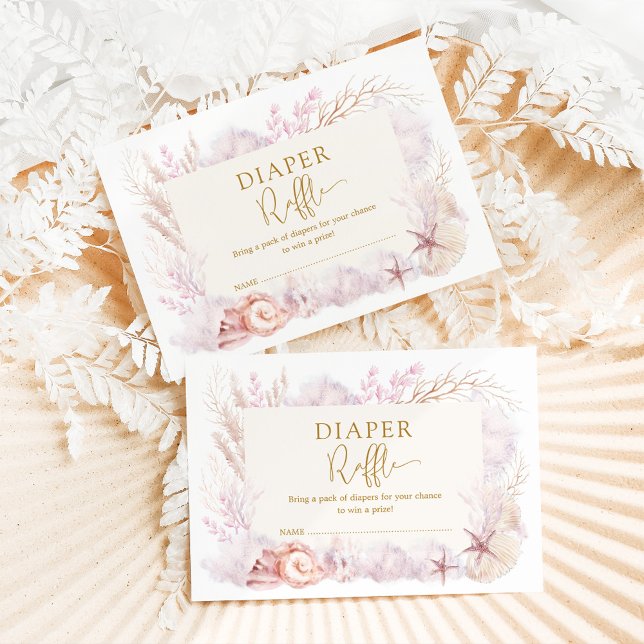 Dreamy Ocean Under Sea Baby Diaper Raffle Begleitkarte (Von Creator hochgeladen)