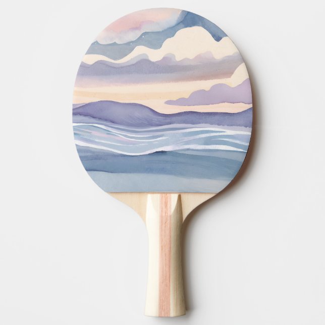 Dreamy Ocean Waves | Watercolor Tischtennis Schläger (Vorderseite)