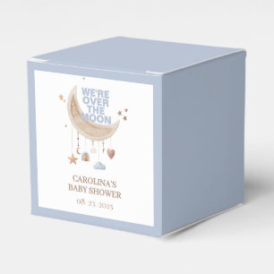 Dreamy Over the Moon Blue Babydusche Geschenkschachtel