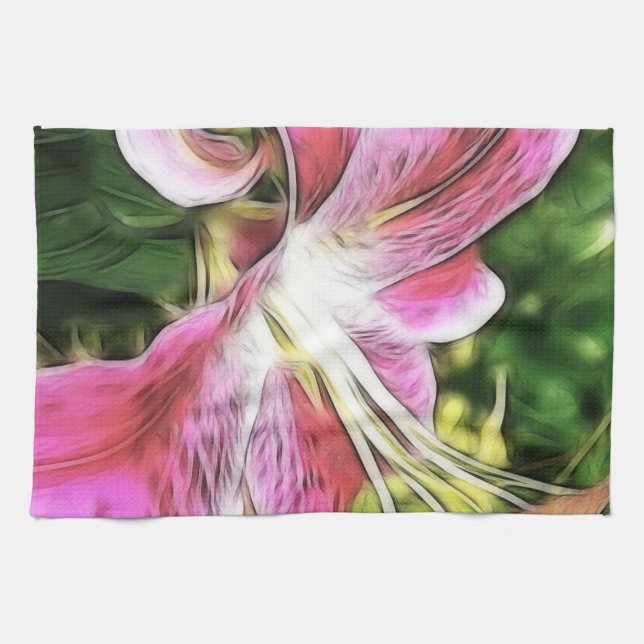Dreamy Painting a Stargazer Lily Handtuch (Horizontal)