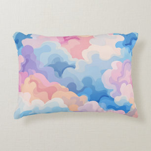 Dreamy Pastel Abstraktes Cloud-Muster in Wasserfar Dekokissen
