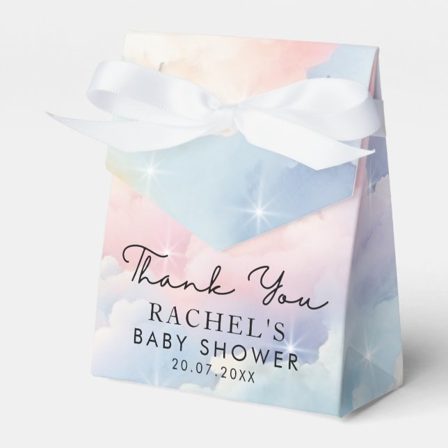 Dreamy Pastel Cloud Nine Baby Dusche Geschenkschachtel (Vorderseite)