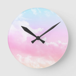 Dreamy Pastel Clouds #1 #decor #art Runde Wanduhr