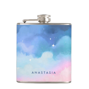 Dreamy Pastel Clouds Personalisiert Hip Flask Flachmann