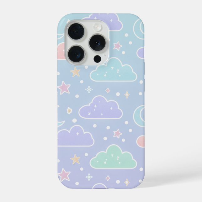 Dreamy Pastel Clouds Phone Case iPhone 15 Pro Hülle (Rückseite)