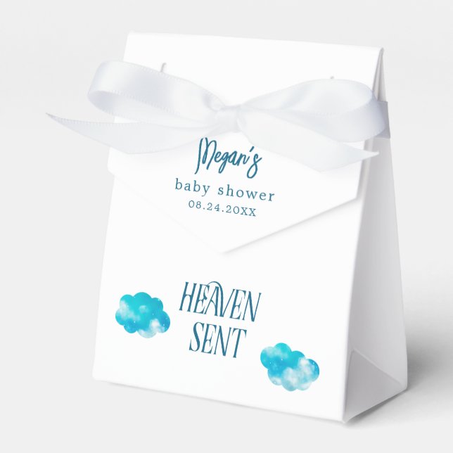 Dreamy Pastel Heaven Sent Boy Baby Dusche Geschenkschachtel (Vorderseite)