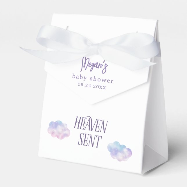 Dreamy Pastel Heaven Sent Girl Babydusche Geschenkschachtel (Vorderseite)