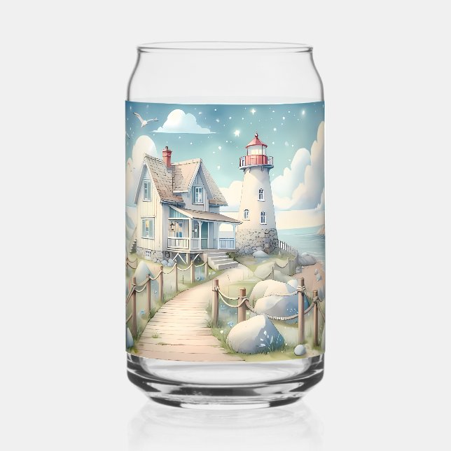 Dreamy Pastel Lighthouse by the Sea (Recto)